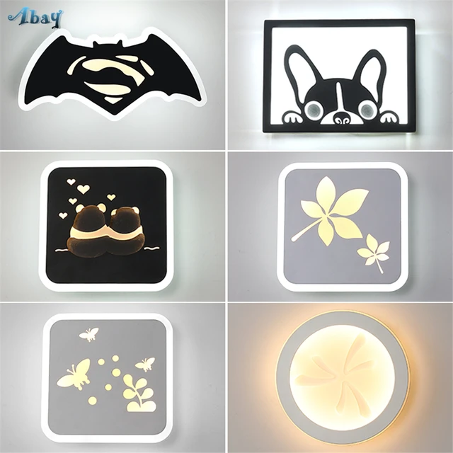 Nordic Bat Puppy Acrylic Wall Lamp For Living Room Bedroom Lights Nordic Bat Puppy Acrylic Wall Lamp For Living Room Bedroom Lights Creative Art Lique Led Home Deco Children Bedside