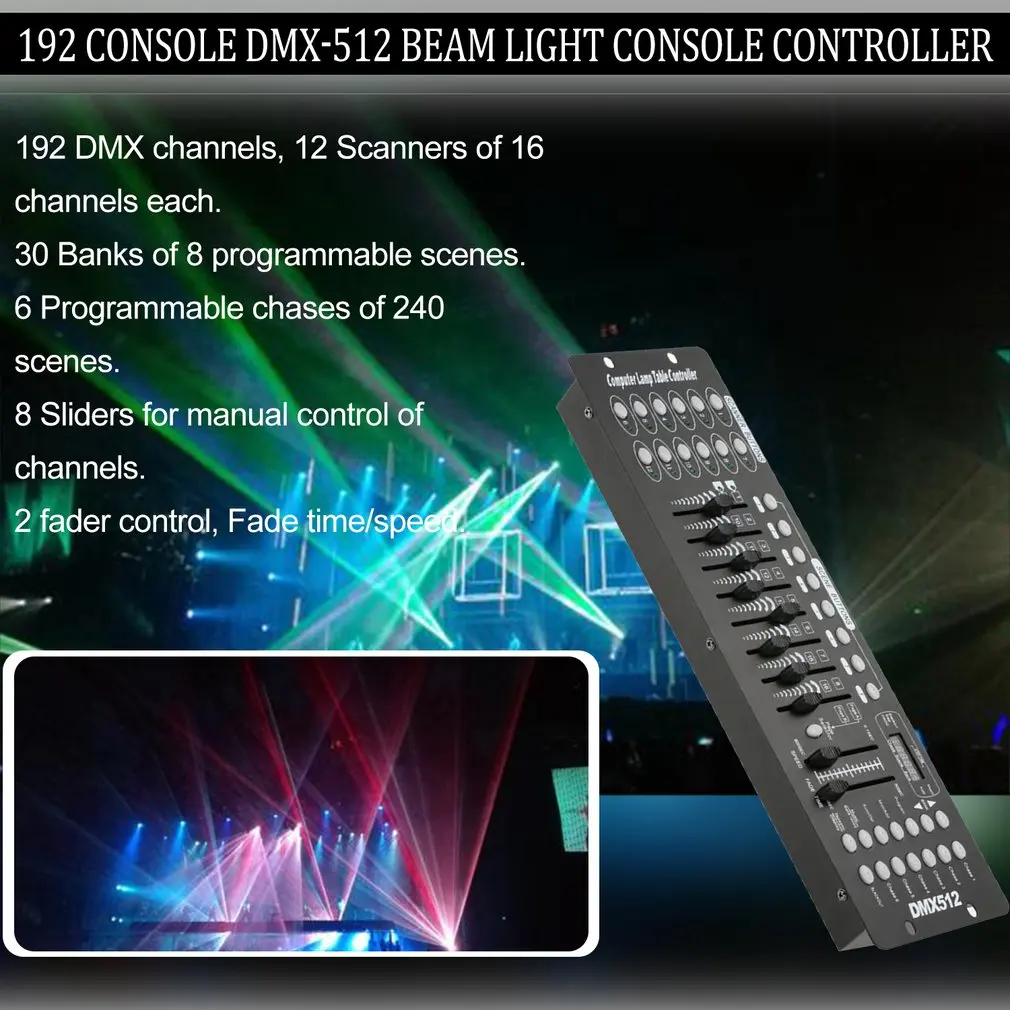 

192 Channels DMX512 DJ Controller Console for Stage Light Party Disco Operator Equipment Spotlights DJ Controller