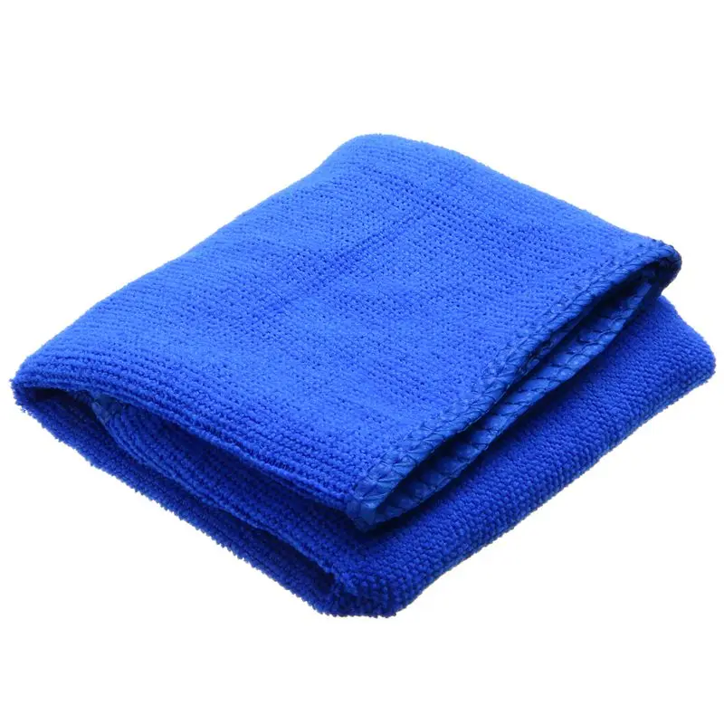 10Pcs Blue Car Soft Microfiber Cleaning Towel Absorbent Washing Cloth Square for Home Kitchen Bathroom Towels Auto Care 30x30cm
