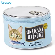Cat Fish Canned Makeup Organizers Waterproof wash large capacity cosmetic Storage Box New creative ins girls Travel Cosmetic Bag