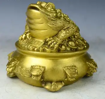 

YM 1024 Pure copper, Golden Toad, three feet toad, large cicada, Fengshui ornaments, handicraft, home decoration