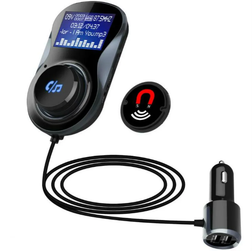 

Bluetooth FM Transmitter Audio Car Mp3 Player Wireless In-Car FM Modulator Handsfree Bluetooth Car Kit with LCD Display