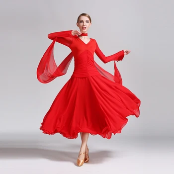

Modern Dance Costume Women Ladies Waltzing Tango Dancing Dress Ballroom Costume Evening Party Dress Neck Piece