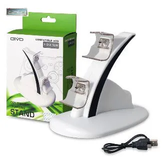 

New Xbox one dual controller charger holder 2 USB handle fast charging dock stand charger for Xbox one slim gamepad controller