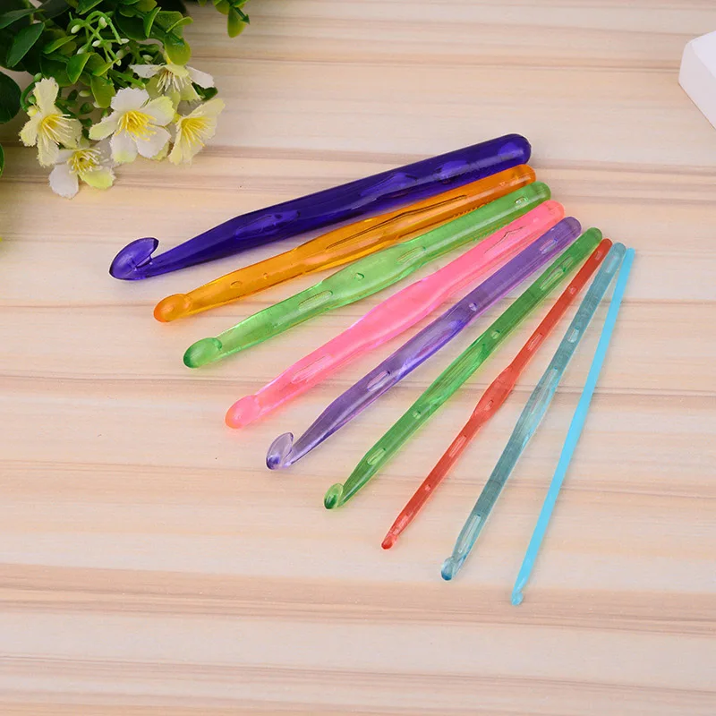 

Newly 9Pcs/Set Crochet Hooks Knit Knitting Needles Set Weave Craft Tools 3-12mm