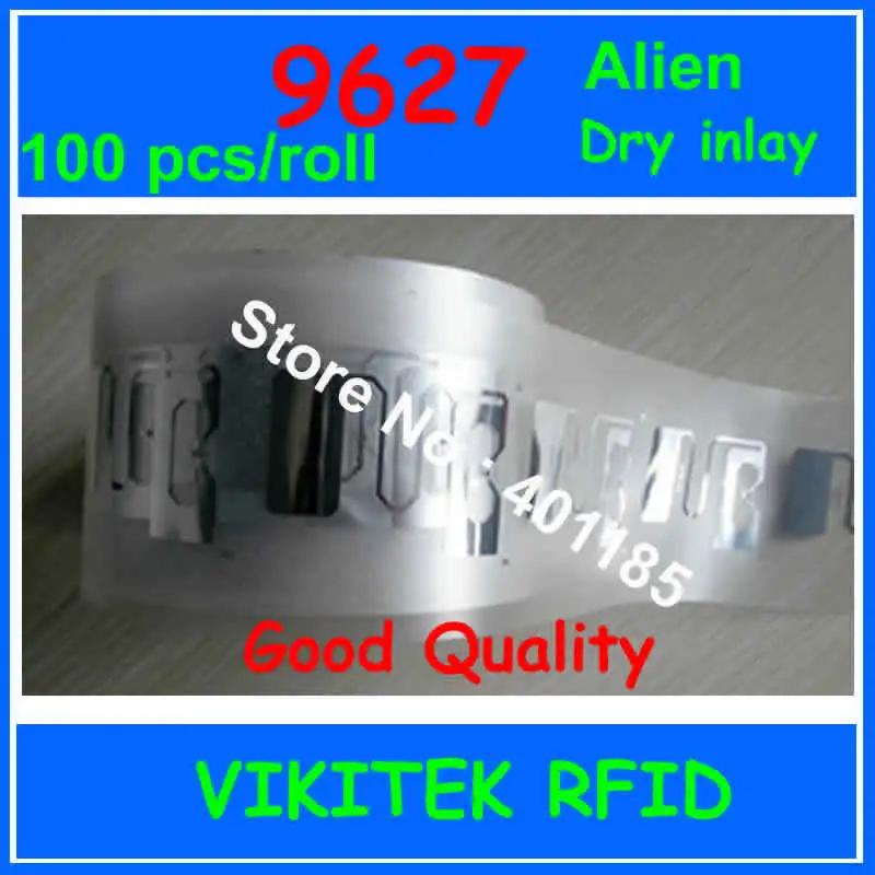 

Alien authoried 9627 UHF RFID inlay 100pcs per roll 860-960MHZ Higgs3 915M EPC C1G2 ISO18000-6C can be used to RFID tag label
