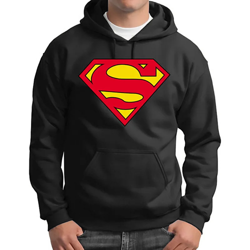 New Superman Hoodie Black Blue Hooded 