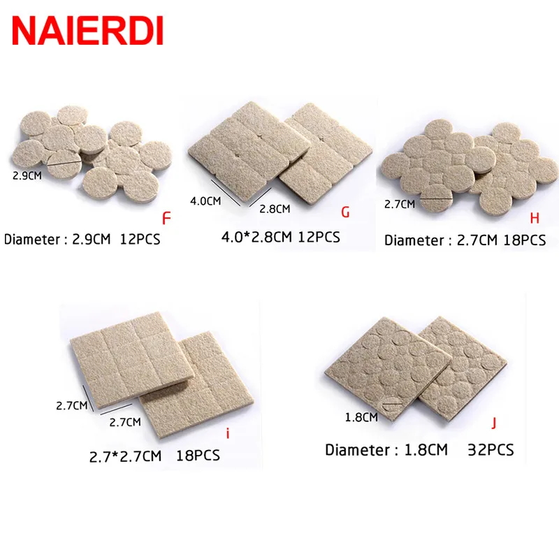 NAIERDI 2-32 قطع الذاتي لاصق حصيرة الجدول كرسي جولة الأثاث الساق وسادة واقية قدم مربع الطابق زلة الحصير الوفير المنزل الأجهزة
