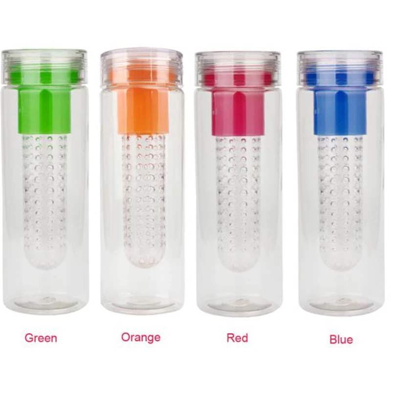 New Portable Drinkware Bottles 800ML Plastic Fruit Water Bottle Sports