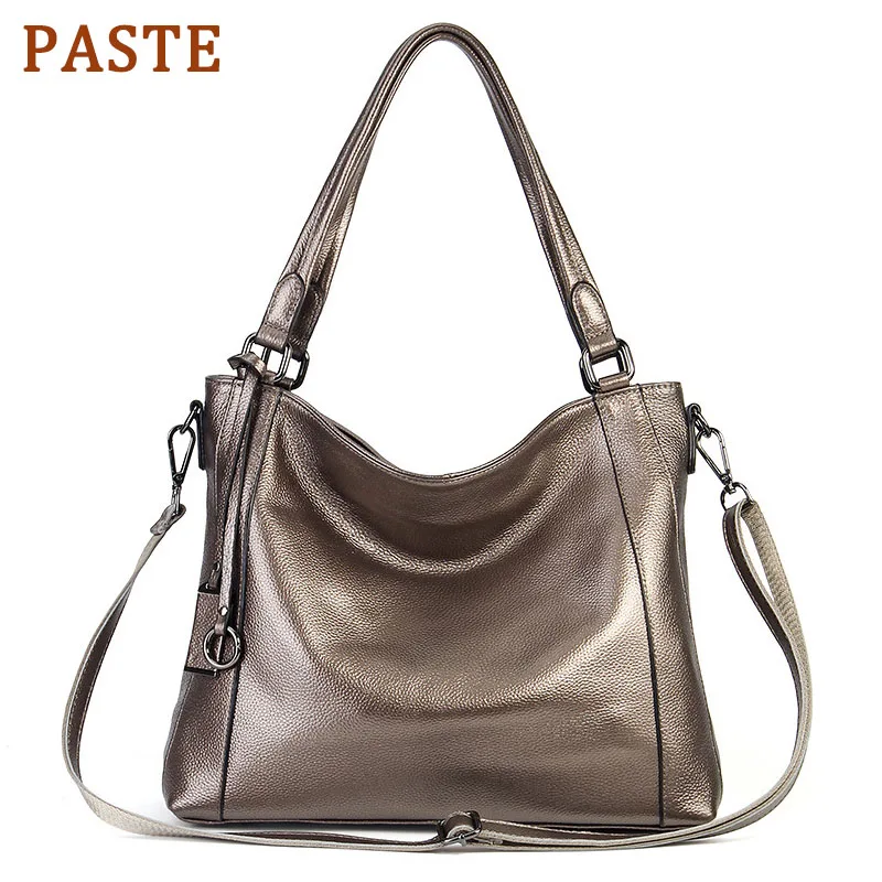 

PASTE 2019 Luxury Handbags Women Bags Soft Skin 100% Real Cow Leather Shoulder Bag Large Capacity Lady Messenger Crossbody Purse