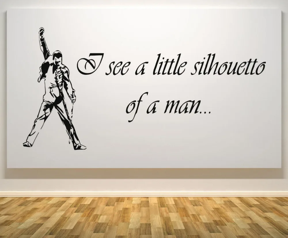 

Removable and waterproof Freddie Mercury Queen English words quote wall sticker wallpaper of home decor