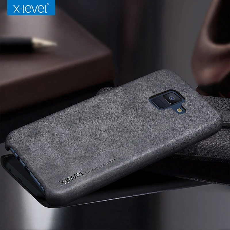 

For Samsung Galaxy A6 A6Plus A8 A8Plus 2018 case X-Level Luxury Vintage Leather Slim Soft Back Cover for Galaxy A600 A730 A530