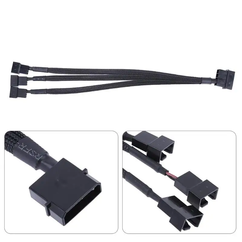 4 контактный IDE Molex на 3 портовый 3Pin/4pin кулер ЦП кулер/Чехол/Chasis охлаждающий