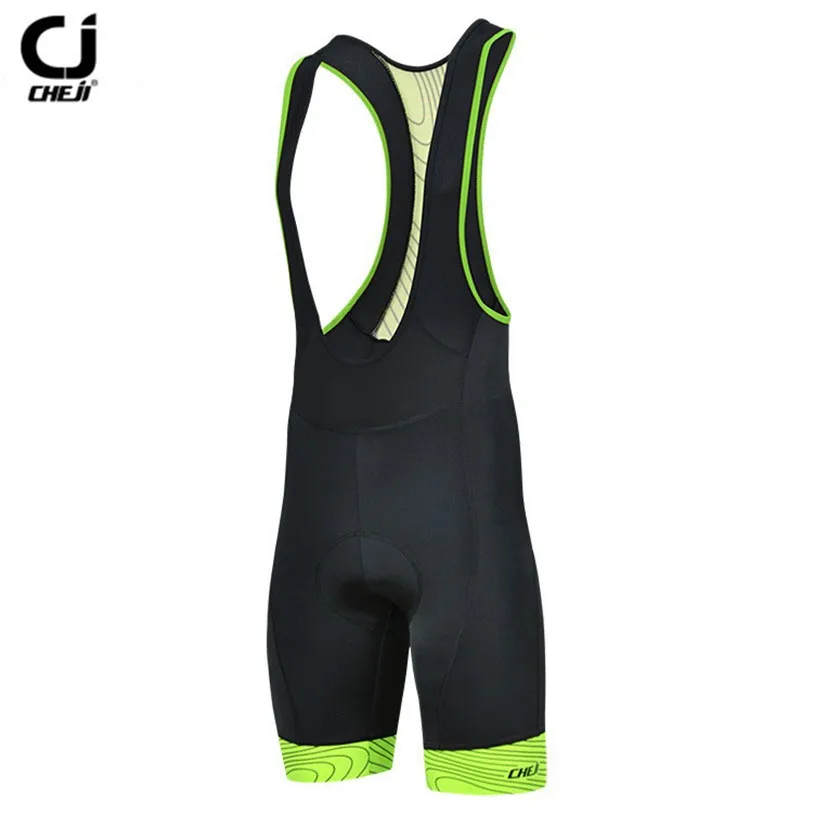 2016-CHEJI-Men-Black-Bike-Bib-Shorts-Pro-Cycling-Bib-Shorts-Red-Green-Breathable-Bicycle-3D (3)