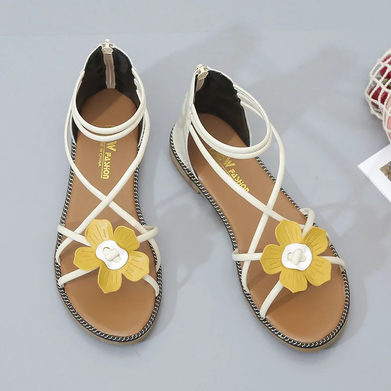 

Women Flat Shoes Bandage Bohemia Leisure Lady Sandals Peep-Toe Outdoor Shoes