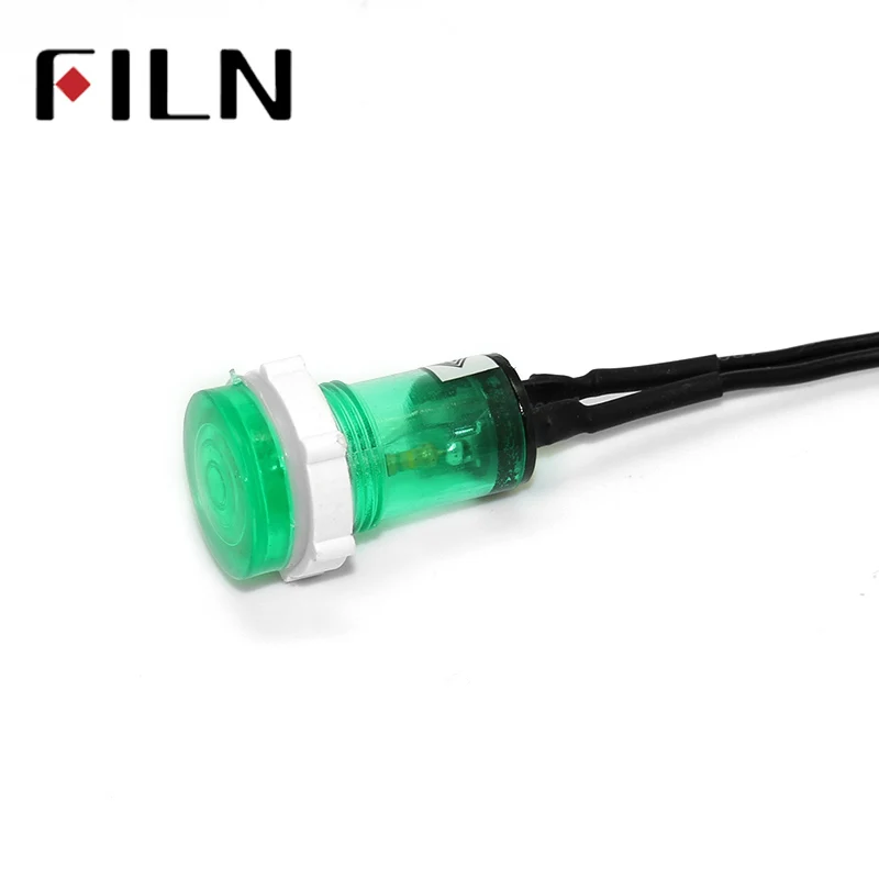 15mm pre-wired Signal lamp ROUND head indicator light Yellow Green 220VAC pilot lamp warning light (2)