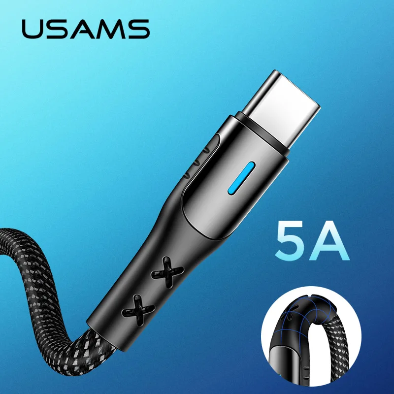 USAMS USB кабель с быстрой зарядкой типа C 5А для Huawei Lite Pro OPPO Smart charge P20 R17|Кабели