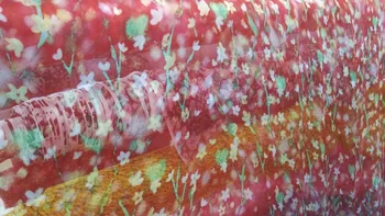 

Telas Pure Natural 100% Mulberry Silk Chiffon fabric Digital Red flowers Printed silk Fabric Material Textile Women Dress Scarf