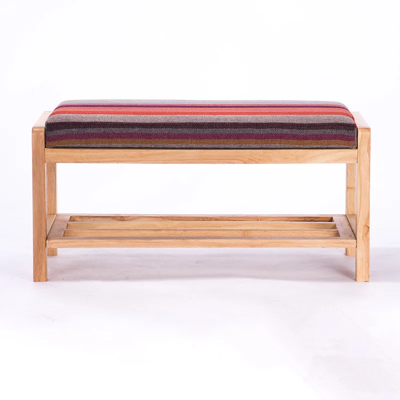 Modern Wood Shoe Rack Storage Organizer & Hallway Bench With Cushion Living Room Furniture Shoe Shelf Holder Storage Organizer