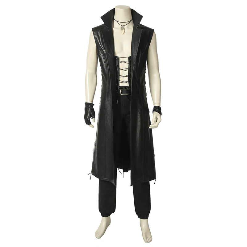 Игра DMC 5 Vitale косплей костюм кожаная куртка таинственный человек модное пальто реквизит для взрослых мужчин Хэллоуин Карнавал Наряд на заказ - Цвет: Costume Only