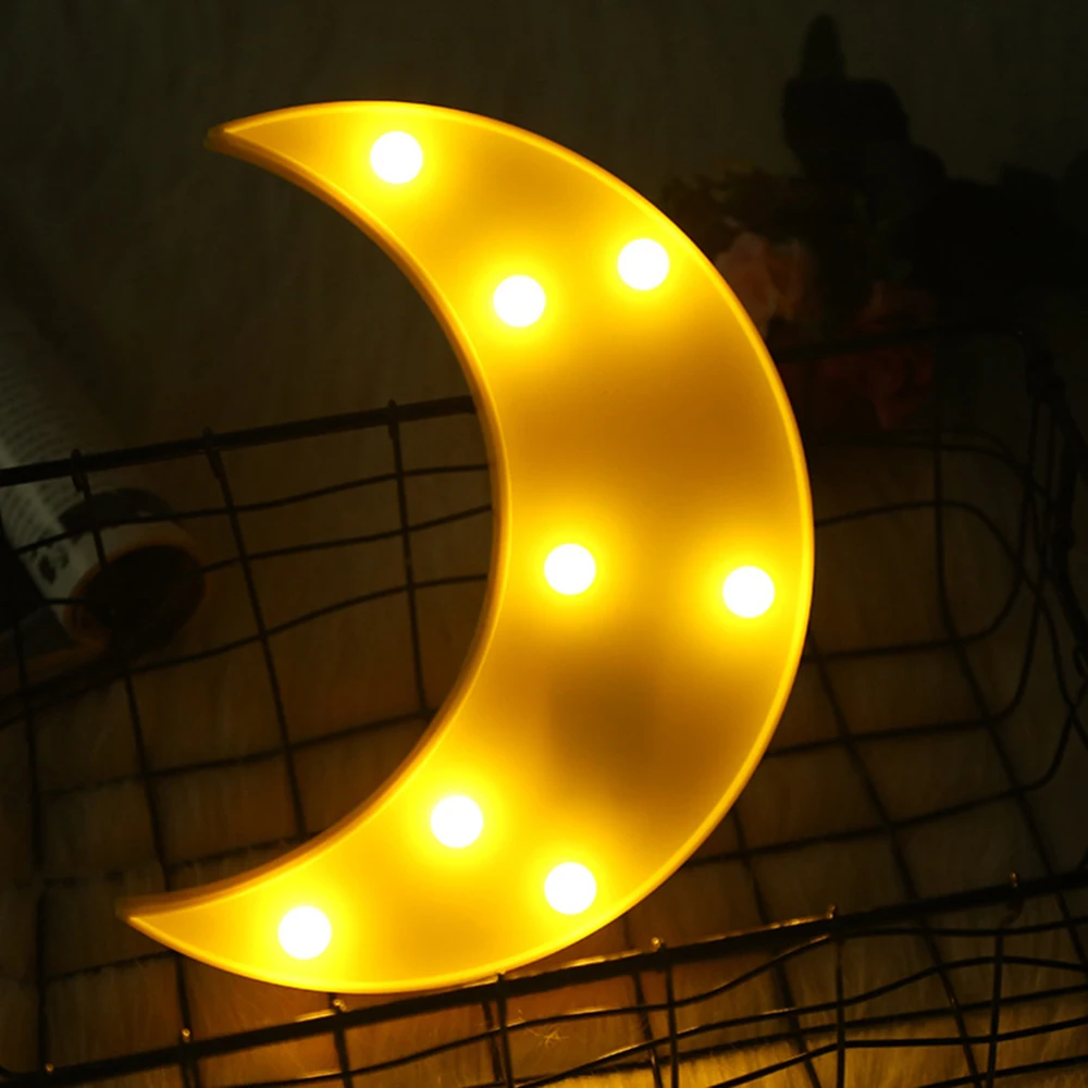 3D светодиодный ночник в виде звезд, Луны, облаков, милый настенный Настольный светильник, украшение для детской комнаты, Детская лампа - Испускаемый цвет: Yellow