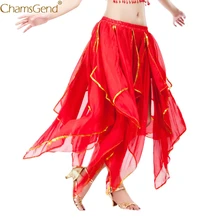 Высокая талия ed женские плиссированные юбки блесток Сторона Сплит юбка высокая талия длинная Макси юбка шифон танец живота Представление может