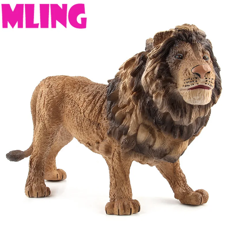 

leone aslan Brown Lion Action Toy Figures Animal Park Wild Life Hand Model Toy Forest Animal Decoration Toy For Children Gift