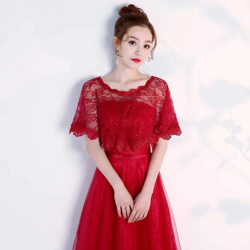 High Quality Lace Wedding Wraps Short Bridal Shawl Summer Lace Female Evening Party Capes Wedding Accessories Women's Jacket New