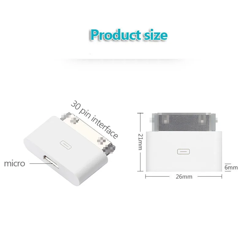 Micro USB до 30 Pin зарядное устройство адаптер для Apple iPhone 4 4S ipad 1 2 ipod Microusb 5Pin до 30Pin адаптер разъем