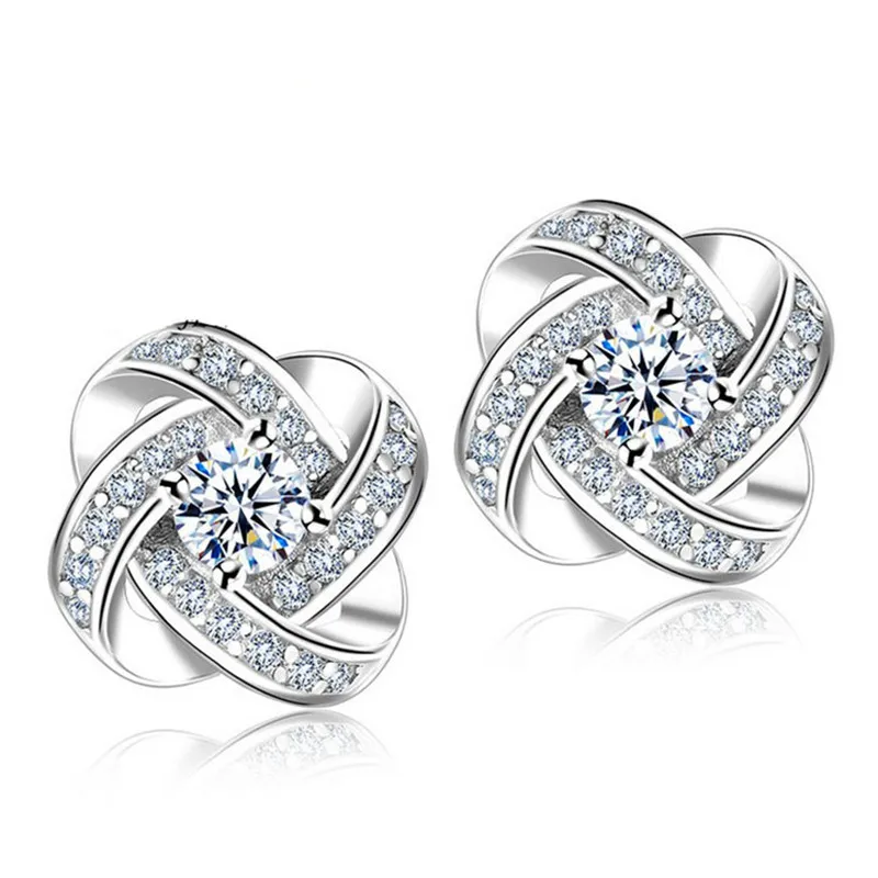 

2018 New Arrival 925 Silve Simple Fine Eternal Star Earrings Stud Earrings Women Jewelry Girls AAA CZ