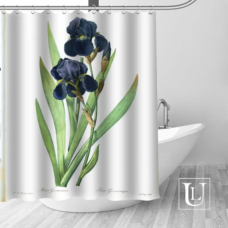 Горячие новые экологически чистые цветы ириса занавески для душа на заказ занавес для ванной комнаты современный полиэстер ткань толстые водонепроницаемые плесени - Цвет: 14 Shower Curtain