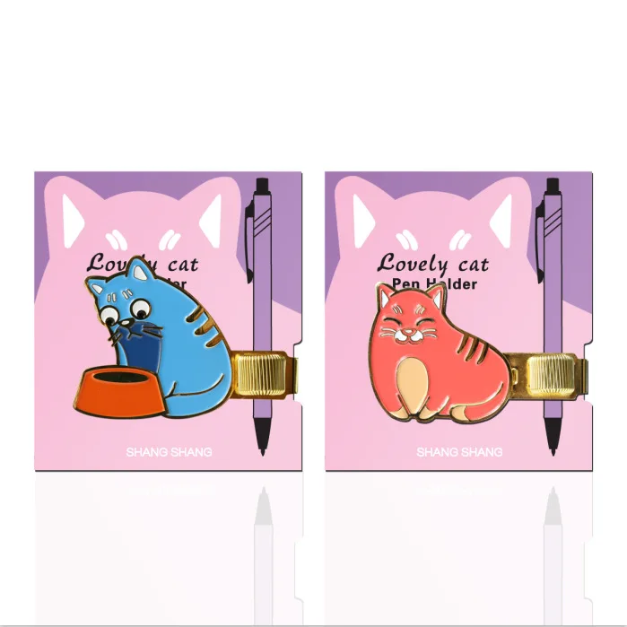

Creative cute little lazy cat clip Notebook metal spring clip 1pcs