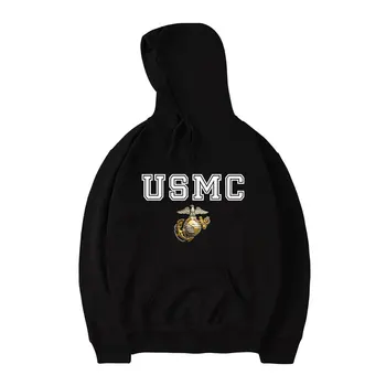 

USMC Casual Winter Clothing Men Women Print US MC Cool Hoodie Sweatshirt With Hat