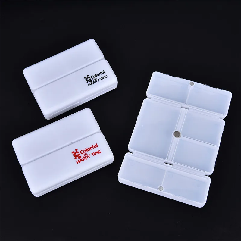 Plastic Empty Drug Boxes Portable Folding Pill Case Medicine Drug Pills Box Cases pill Splitters Container
