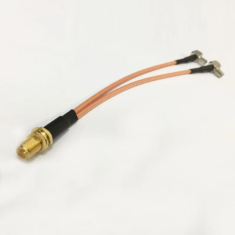 НОВЫЙ SMA женский Тип Y 2X TS9 разъем под прямым углом объединитель переходников кабель косичку RG316 15 см для huawei e392 e397 e8278