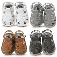 Jongen Sandalen/ летняя обувь для маленьких мальчиков; сандалии; нескользящие пляжные сандалии для первых шагов; нескользящая обувь из искусственной кожи на мягкой подошве для детей ясельного возраста