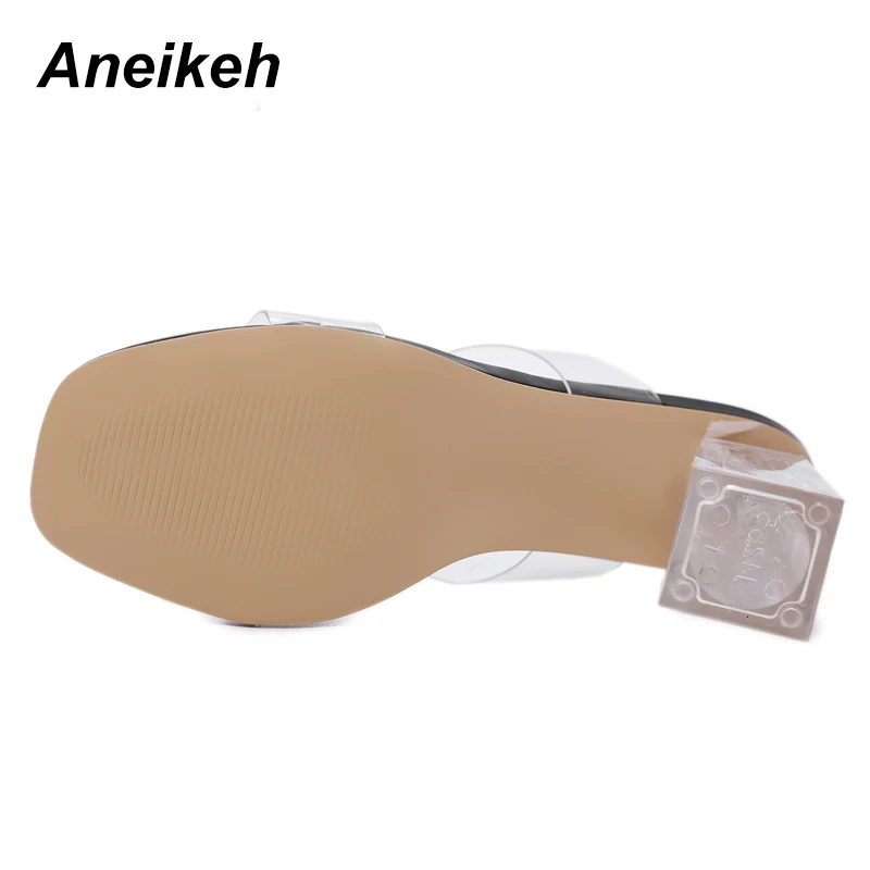 Aneikeh 2019 новые модные сексуальные женские туфли с открытым квадратным каблуком