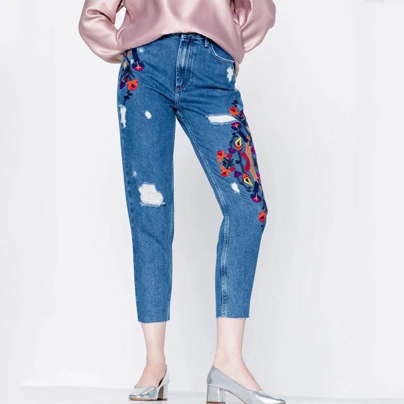 Popular Ladies Embroidered Jeans-Buy Cheap Ladies