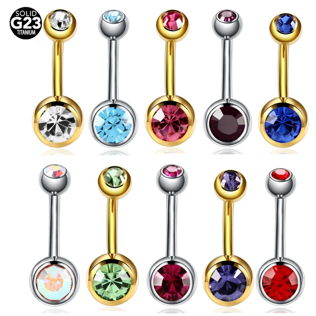 1PC G23 Titanium Navel Piercings Belly Piercings Gold Belly Button Rings Piercing Ombligo