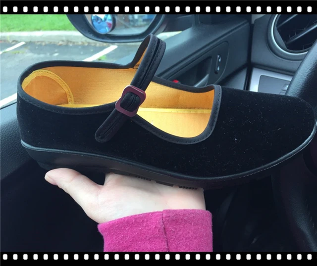 2019 Mary Janes Panie mieszkania klamra Strap wygodne kobiety buty okrągłe toe Solid casual buty plus rozmiar 34 ~ 41 czarny WFS508 -