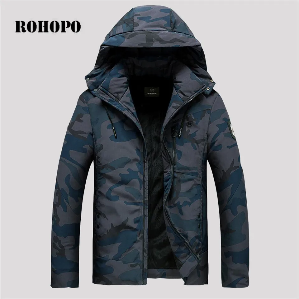 ROHOPO Parkas Warm Men Tactical 2019 hooded Hat Parkas military Fleece ...