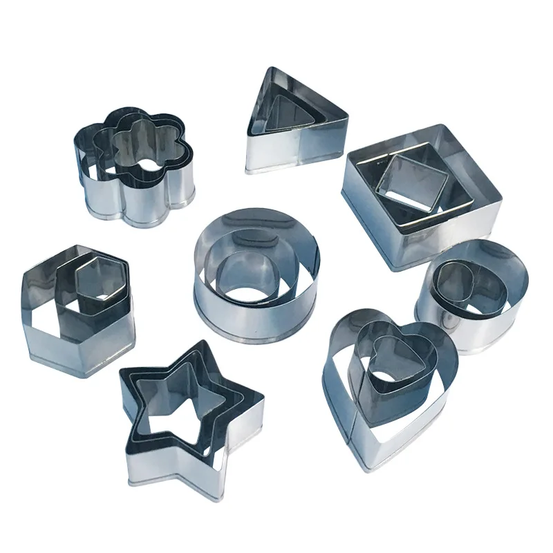 

24 Pcs/lot 1.5cm-4cm Flower/heart/square/triangle/round/hexagon/star Geometric Clay Cutter Polymer Clay Tools Cutting Mold