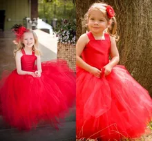 Puffy 2016 Schöne Ballkleid erstkommunion kleider für mädchen kinder abendkleider Rote blume mädchen kleider für hochzeiten