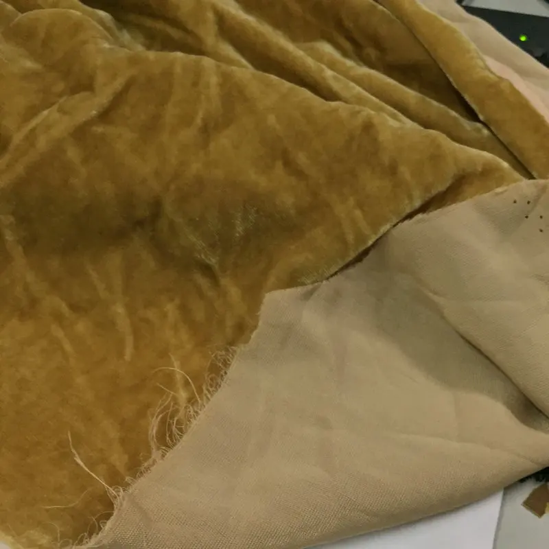 

Beige Silk Velvet Fabric for silk velour dress plant half meter Free Shipping