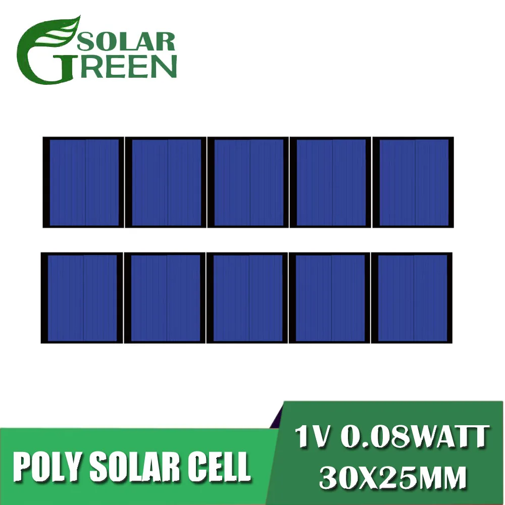 10pcs x 0.08W 1V 80mA Solar Panel Standard Epoxy Polycrystalline Silicon DIY Battery Power Charge Module Mini Cell toy | Обустройство