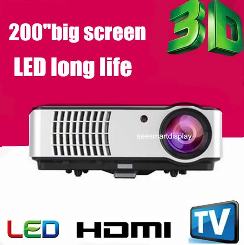 Free shipping !Native 1280x800 Digital 1080P Full HD 3D Video HDMI USB TV LCD LED home cinema projector Wholesale Office & School Supplies
