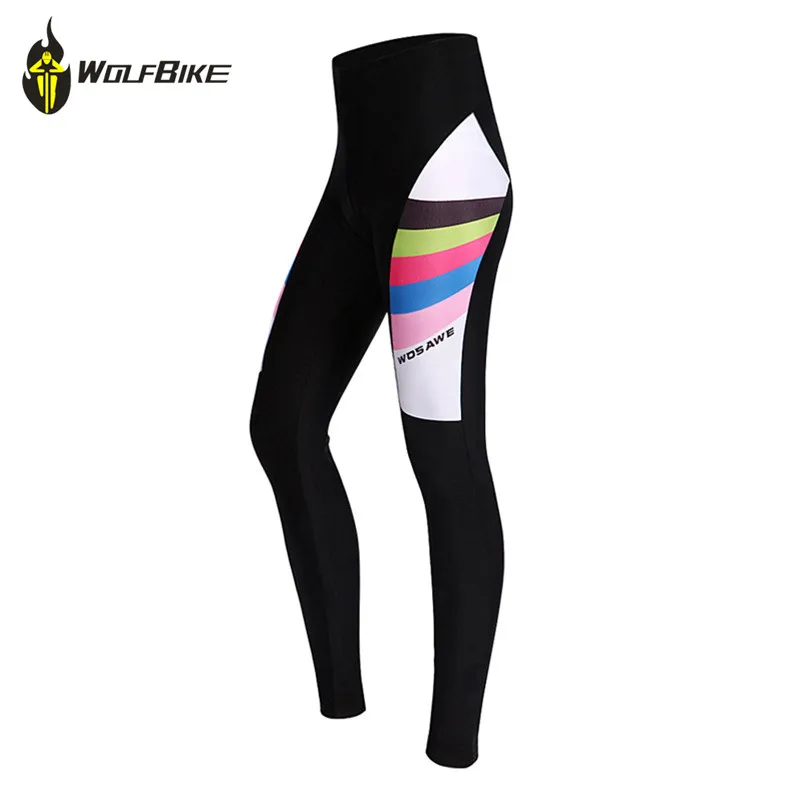 WOSAWE New Women Thermal Cycling Tights Long Pants Gel Padded Bicycle