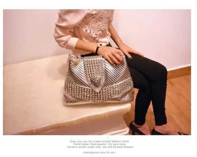 Новая роскошная модная женская сумка с бриллиантами, женская кожаная chian сумка через плечо, женские портативные повседневные сумки со стразами
