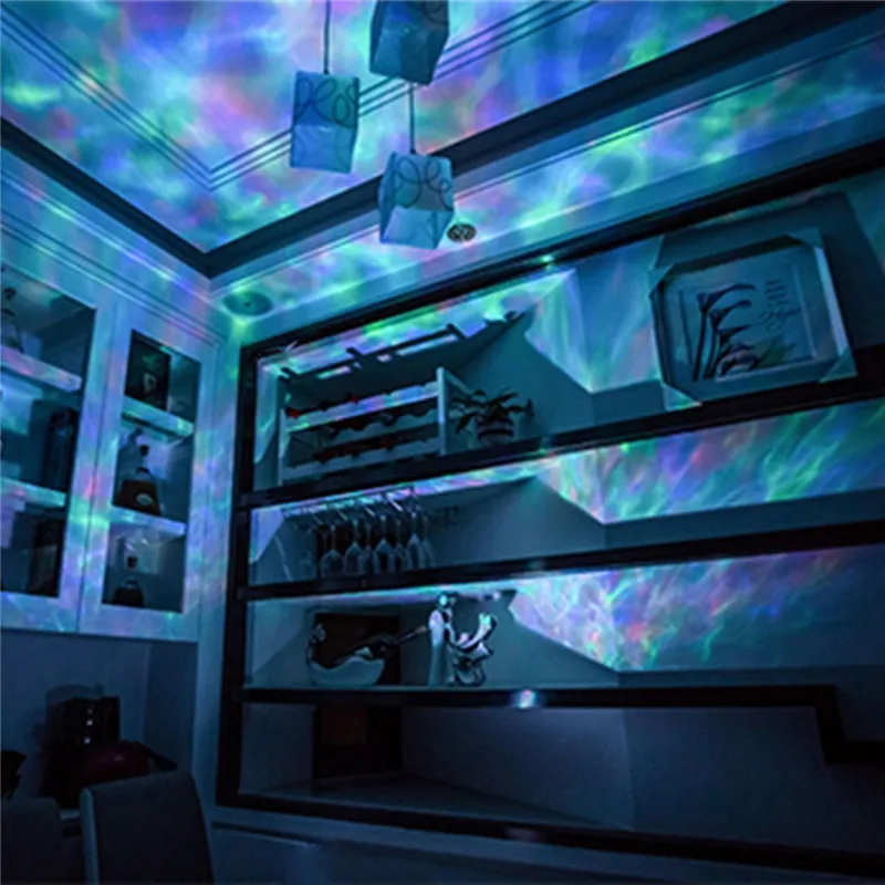 Led Ocean Wave Projector Night Light With Usb Remote Control Tf