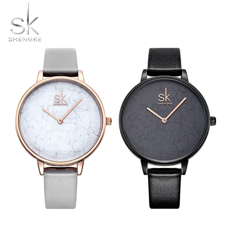 Shengke минималистский часы Сталь тонкий Простой Стиль ультра тонкие часы модные повседневные Для женщин Милан уличные часы наручные часы